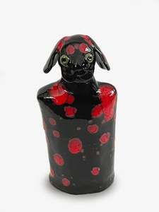Mark Rayner Artist Works For Sale: Little Black and Red Crystal Dog