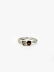 Rhodolite Moissanite Ring (ST75)