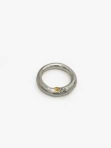 Ann Culy Artist Works For Sale: Organic Ring with Small Pure Gold Stamp (AC606)