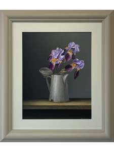 Three Irises in Jug