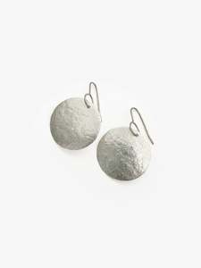 Medium Disc Hook Silver Earrings (IME77)
