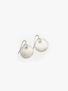 Jewellery: Small Disc Hook Silver Earrings (IME78)