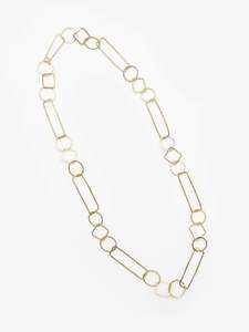 Jewellery: Sketches Gold Plated Circles & Squares Necklace (IME73)