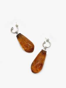 Anna Balasoglou Artist Works For Sale: Kauri Gum Large Drops Earrings