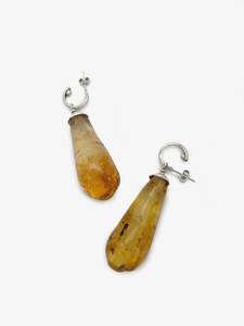 Anna Balasoglou Artist Works For Sale: Kauri Gum Large Drops Earrings