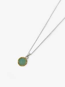 David Mcleod Artist Works For Sale: 13mm Gold Edged Chrysoprase Pendant