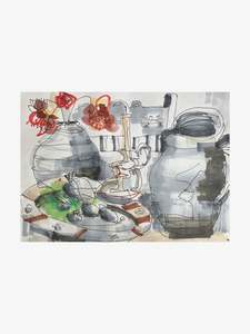 John Oxborough Artist Works For Sale: Pottery Archive with Feijoa’s & Pomegranates