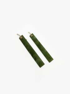 Long Rectangular Pounamu earrings (LWO139)