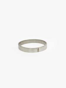 Flat Silver Gold Line Bangle (LWO134)