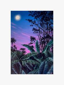 Paintings Artworks: Moonlight over the bananas