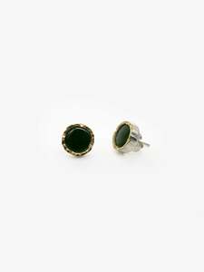 11mm Pounamu Gold Edged Studs (DM649)