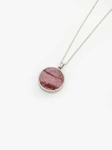 35mm Rhodonite Pendant Necklace (DM651)