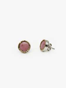 11mm Pink Rhodonite Earrings (DM650)