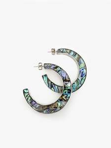 Anna Balasoglou Artist Works For Sale: Paua Drama Earrings (AB390)