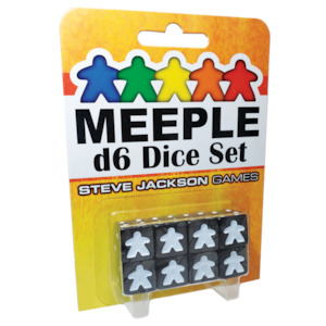 Meeple D6 Dice Set - Black