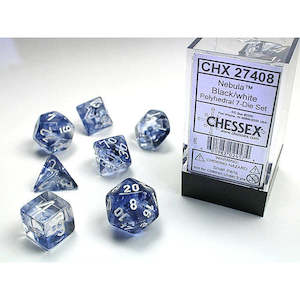Dice: Nebula Black/White 7-Poly Dice Set