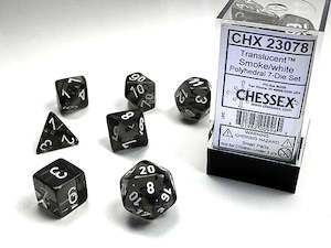 Dice: Translucent Smoke/White 7-Set