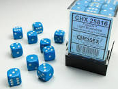 Dice: 12mm D6 Blue/White 36 Dice