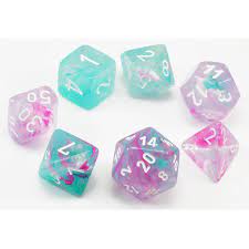 Dice: Mini Nebula Wisteria White 7-Dice Polyhedral