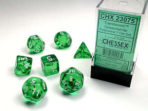 Dice: Translucent Poly Green/White