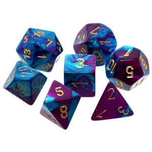 Dice: Mini Gemini Teal Gold 7-Die Polyhedral