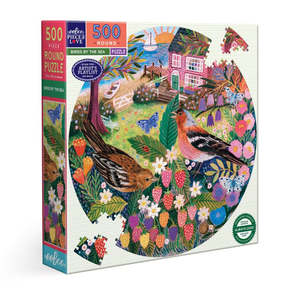 Jigsaw Puzzles: eeBoo: Birds by the Sea 500pc Round Puzzle