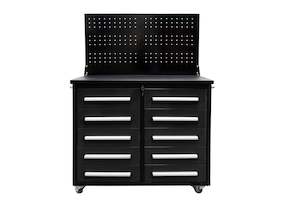 Ultimate Trolley Workbench with Drawers Black