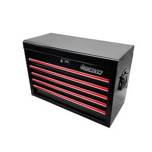 26" 5-Drawer Hand Carry Tool Box - Black, Red