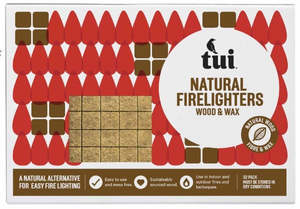 Tui Natural Firelighters Wood and Wax (pack of 32)