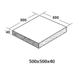 Pavers: Paver Textured - Plain / Natural [Viblock 500 x 500 x 40mm]