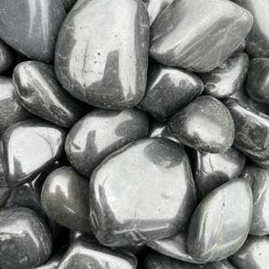 Decorative Stone: Black Pebble Polished (20-30mm) - - - [25kg Bag]