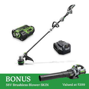Lawn Trimmers: EGO POWER+ 56V 38cm Brushless Line Trimmer KIT + BONUS Blower SKIN