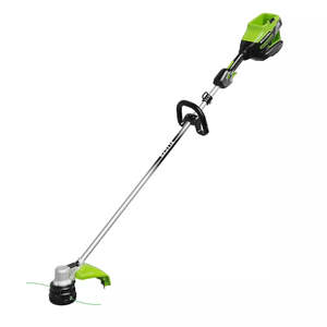 Greenworks 82V Straight Shaft Trimmer with 2 x 4.0Ah Batteries and Dual Port Charger