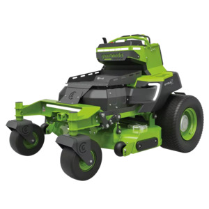 Electric Ride On Mowers: Greenworks 82V 48″ OptimusZ Stand-on Zero Turn Mower (24kWh)