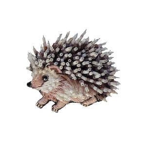 white breasted hedgehog brooch