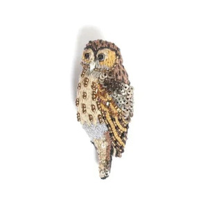 All: barred owl brooch