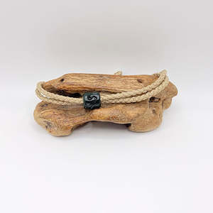 Earrings: Natural Cord Single Beaded Bracelet