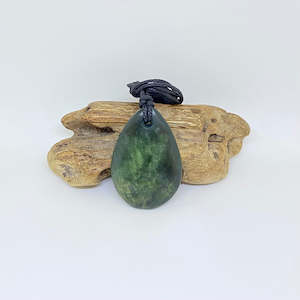Roimata Kuru Drop: Dark Marsden Flower Jade Roimata Drop Pendant
