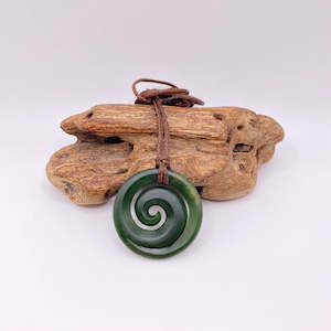 Medium Marsden Flower Jade Koru Pendant