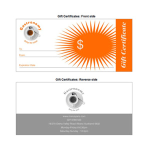 Products: Gift certificate – Gastronomy