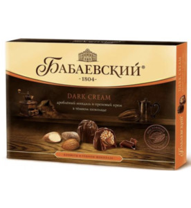 Products: Babaevsky Dark Cream Candy Assortment (Crushed Almonds and Hazelnut Cream), 200g – Gastronomy