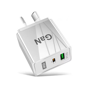 Products: 65W Dual-Port USB-C PD and USB-A QC3.0 Fast Charger - BK376-GaN - GA Tech