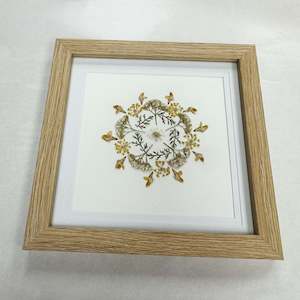 Yellow Delicate  Framed Artwork 15cm x 15cm
