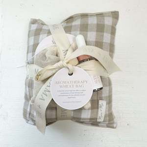 Health: Aromatherapy Botanical Wheat Bag Set - Large Brown Gingham
