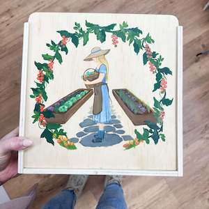 General: PREORDER Custom Painted Box - Woman in Garden