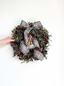 Christmas Wreath with Tartan Bow