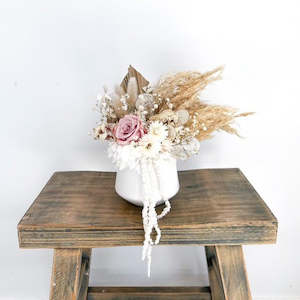 Art Home: Petite Dried Flower Pot- Blush Pink