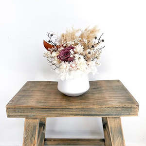 Dried Flowers: Petite Dried Flower Pot- Mulberry