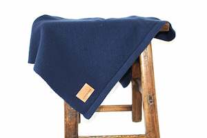 Blankets Swaddles: Merino Baby  Blanket - Navy