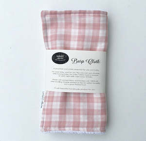 Burp Clothes: Pink Checkered Burp Cloth